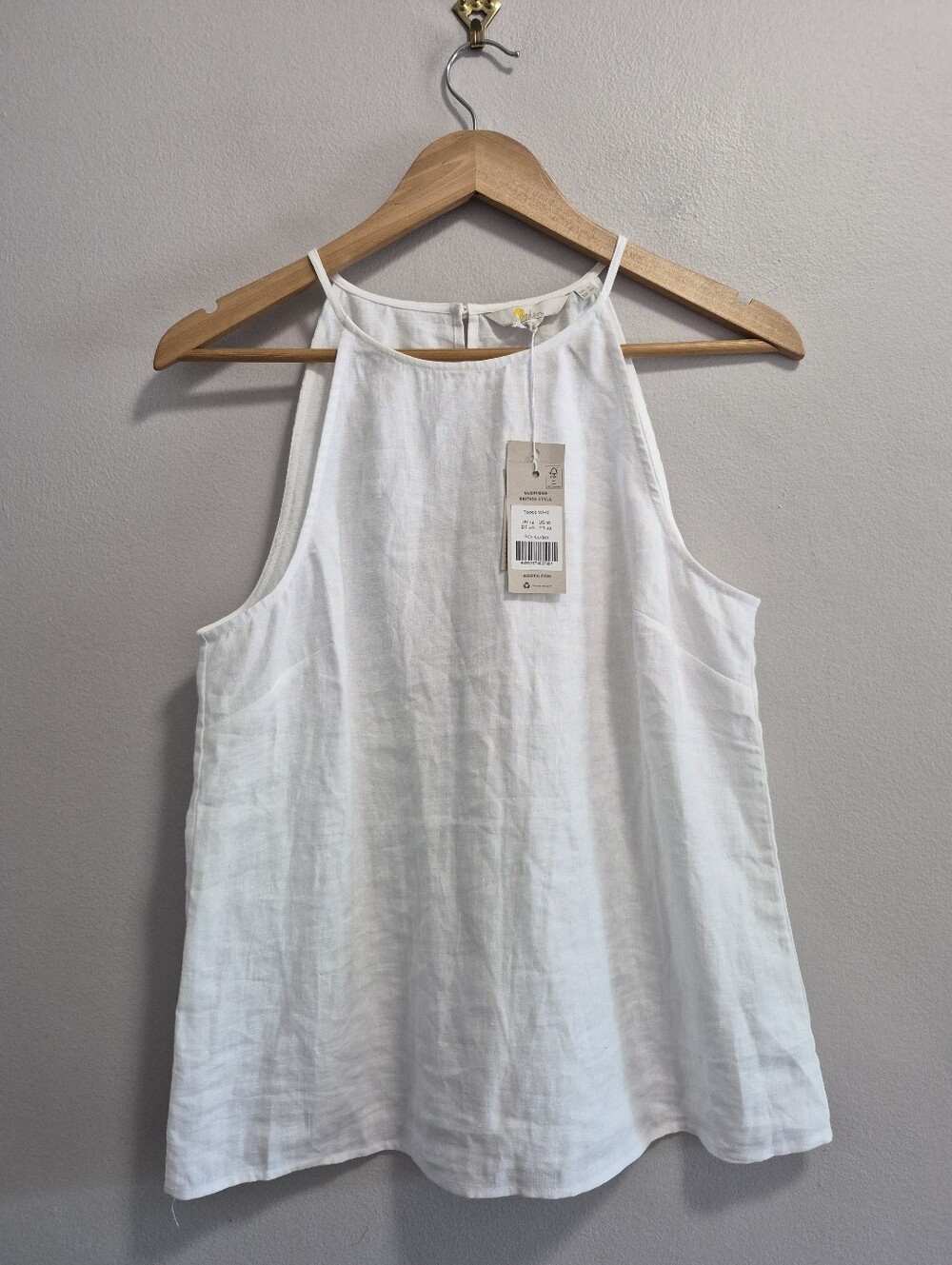 Boden NWT White Linen Tank Size 10